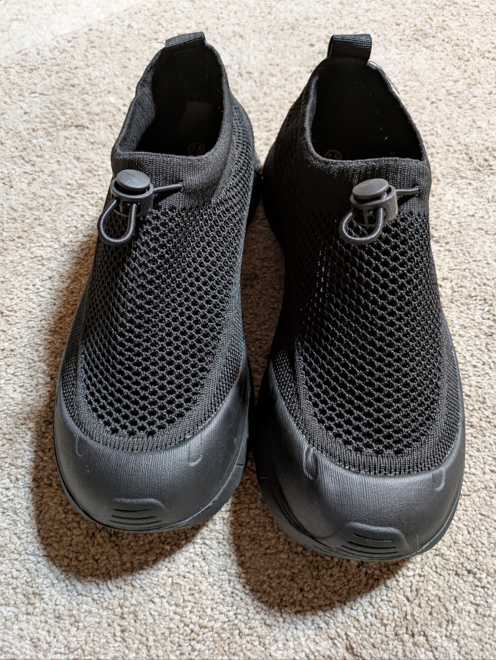 Women's Black Slip-On Mesh Knit Athletic Shoes